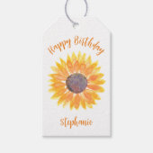 Gepersonaliseerde zonbloem-dag cadeaulabel (Voorkant)