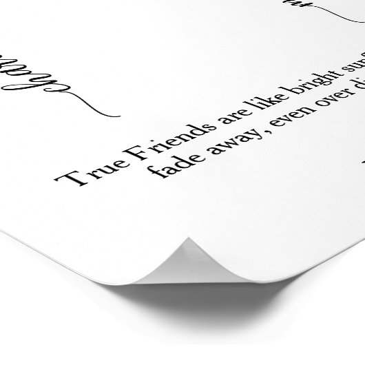 Gepersonaliseerde zonbloemvriendschap Beste vriend Poster (Hoek)