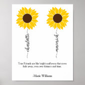 Gepersonaliseerde zonbloemvriendschap Beste vriend Poster (Voorkant)