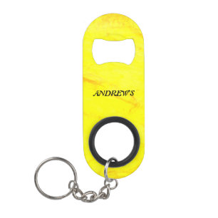 Gepersonaliseerde zonne-gele Sleutelhanger flesope Mini Flessenopener