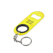 Gepersonaliseerde zonne-gele Sleutelhanger flesope Mini Flessenopener (Achterkant Gekanteld)