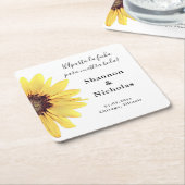 Gepersonaliseerde zonnebloem Aparta la Fecha Kartonnen Onderzetters (Schuin)