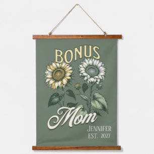 Gepersonaliseerde Zonnebloem Bonus Mom Hangend Wandkleed