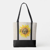 Gepersonaliseerde zonnebloem boodschappentas tote bag (Achterkant)