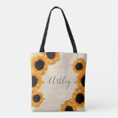 Gepersonaliseerde zonnebloem-braad tote bag (Achterkant)