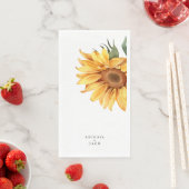 Gepersonaliseerde Zonnebloem bruiloft Servet (Insitu)