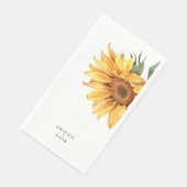 Gepersonaliseerde Zonnebloem bruiloft Servet (Hoek)