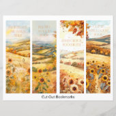 Gepersonaliseerde Zonnebloem Custom Name Bladwijze (Voorkant)