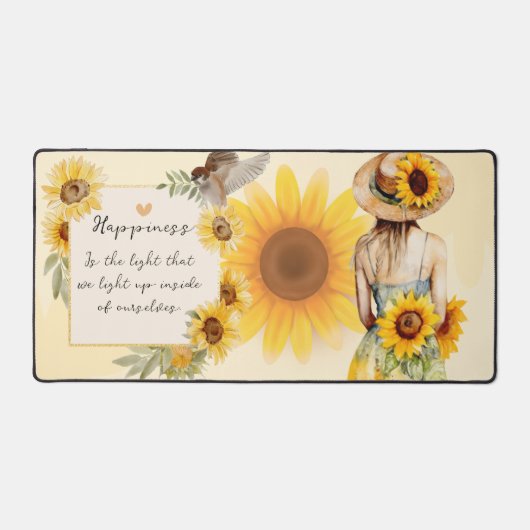 Gepersonaliseerde Zonnebloem Esthetische Desk Mat (Voorkant)