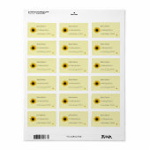 Gepersonaliseerde zonnebloem etiket (Full Sheet)