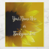 Gepersonaliseerde Zonnebloem Flessenetiketten Wijn Etiket (Enkel label)