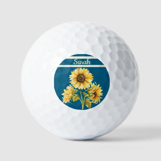 Gepersonaliseerde zonnebloem golfballen (Voorkant)