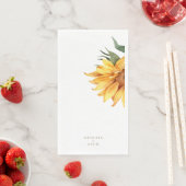 Gepersonaliseerde Zonnebloem Gouden Tekst Trouwen Servet (Insitu)