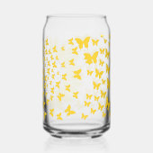 Gepersonaliseerde zonnebloem in vlinders blikvorm glas (Achterkant)