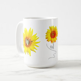 Gepersonaliseerde Zonnebloem Koffie Mok (Naam & in