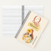 Gepersonaliseerde Zonnebloem Meisje Spiral Notitie Notitieboek (Binnen)