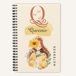 Gepersonaliseerde Zonnebloem Meisje Spiral Notitie Notitieboek