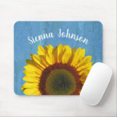 Gepersonaliseerde Zonnebloem Mousepad Muismat (Met muis)