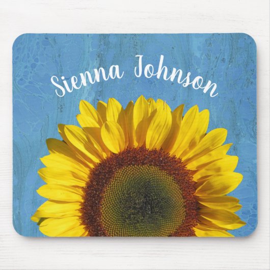 Gepersonaliseerde Zonnebloem Mousepad Muismat (Voorkant)