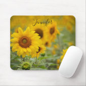 Gepersonaliseerde zonnebloem Muismat Gele bloemen (Met muis)