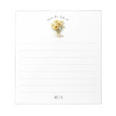 Gepersonaliseerde Zonnebloem Naam | van het bureau Notitieblok (Voorkant)