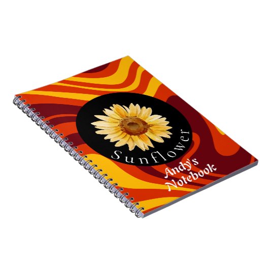 Gepersonaliseerde Zonnebloem natuur collectie Notitieboek (Rechterzijde)