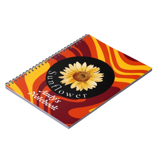 Gepersonaliseerde Zonnebloem natuur collectie Notitieboek (Linkerzijde)