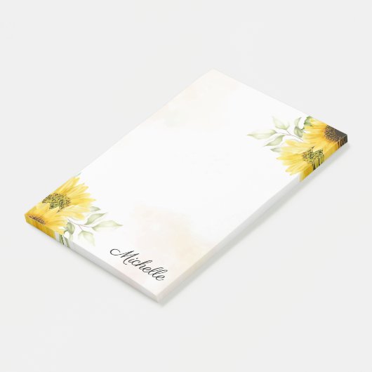Gepersonaliseerde zonnebloem Post-it notities Post-it® Notes (Schuin)
