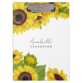 Gepersonaliseerde Zonnebloem Script Font Vrouwelij Klembord (Voorkant)