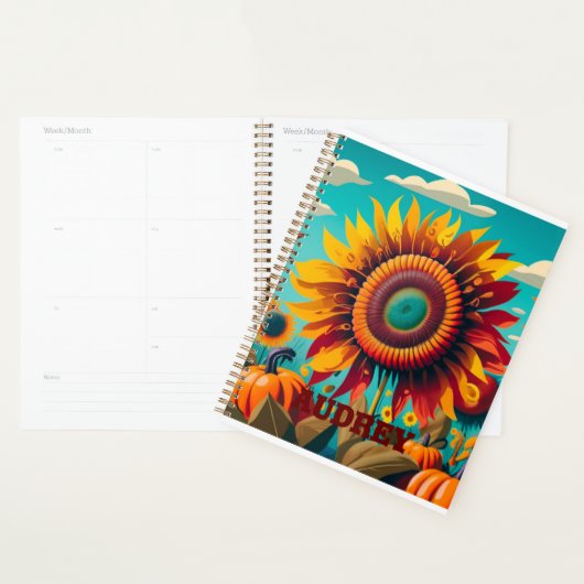 Gepersonaliseerde Zonnebloem Spiraal Planner, Plan Planner (Display)