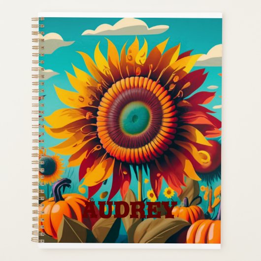 Gepersonaliseerde Zonnebloem Spiraal Planner, Plan Planner (Voorkant)