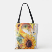 Gepersonaliseerde zonnebloem Waterverf letter S Tote Bag (Achterkant)