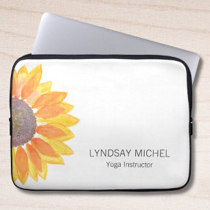 Gepersonaliseerde Zonnebloem Yoga Instructeur Laptop Sleeve