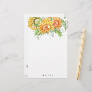 Gepersonaliseerde zonnebloemen Boho Floral Station Briefpapier