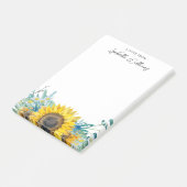 Gepersonaliseerde zonnebloemen en distels rustiek post-it® notes (Schuin)