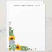 Gepersonaliseerde zonnebloemen Floral Greenery Bri (Voorkant / Achterkant)