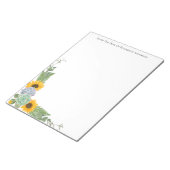 Gepersonaliseerde zonnebloemen Floral Greenery Notitieblok (Schuin)