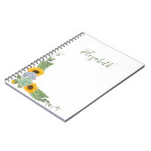 Gepersonaliseerde zonnebloemen Floral Greenery Notitieboek (Linkerzijde)