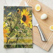 Gepersonaliseerde zonnebloemen voor het Storm wolk Theedoek (Quarter Fold)