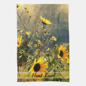 Gepersonaliseerde zonnebloemen voor het Storm wolk Theedoek (Verticaal)