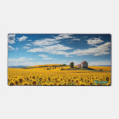 Gepersonaliseerde Zonnebloemenveld en een Barn Des Bureaumat (Voorkant)