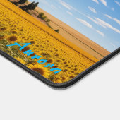 Gepersonaliseerde Zonnebloemenveld en een Barn Des Bureaumat (Hoek)