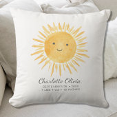 Gepersonaliseerde zonneschijn geboortestatistieken kussen