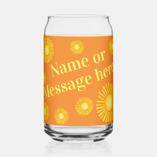 Gepersonaliseerde zonneschijn kan gevormd worden blikvorm glas (Voorkant)