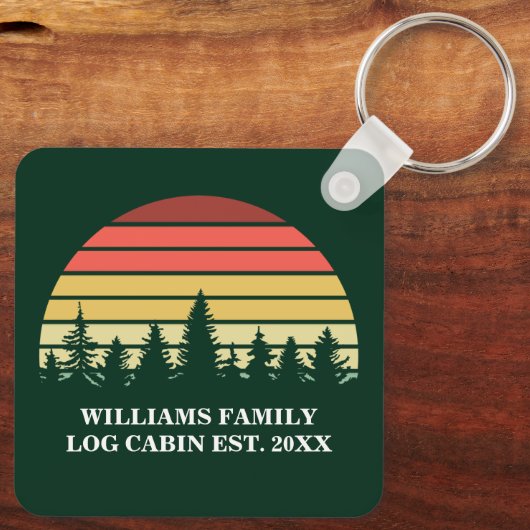 Gepersonaliseerde zonnesloggen op het meer van Cab Sleutelhanger (Achterkant)