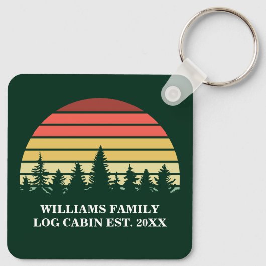 Gepersonaliseerde zonnesloggen op het meer van Cab Sleutelhanger (Achterkant)