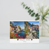 Gepersonaliseerde, zonnige dag in Cinque Terre, It Briefkaart (Staand voorkant)
