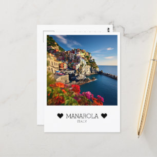 Gepersonaliseerde, zonnige dag in Manarola, Italië Briefkaart