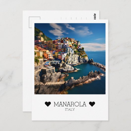 Gepersonaliseerde, zonnige dag in Manarola, Italië Briefkaart (Voorkant / Achterkant)