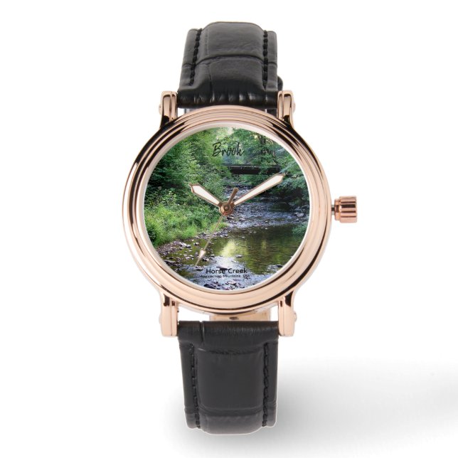 Gepersonaliseerde zonovergoten Serenity Mountain C Horloge (Voorkant)
